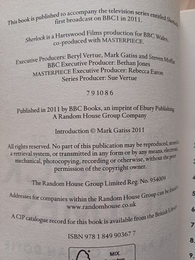 Sherlock BBC Books Arthur Conan Doyle (Murder Mystery Paperbacks 2011)