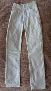 white denim trousers, size 32, Zara