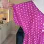 Ladies Pink & White Polka Dot Dress Image 5