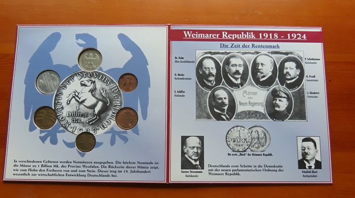 90 EURO Retail - German Silver Mark 1924 Antique coins set Weimar Republic - 1918-1933 | 89.99 euro issue price