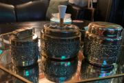 Brass retro smoking set by Erhard &amp; Sohne Germany