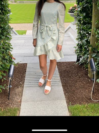 Blue & Cream Occasion Dress
