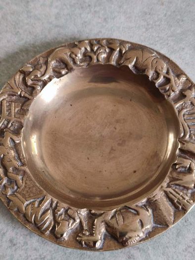 Brass Animal Ashtray, Antique Ashtray, Ash Tray, Noah's Ark Ashtray, Antique Brass, Vintage Ashtray