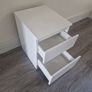 White Two Drawer bed side cabinet - Good condition Image 2
