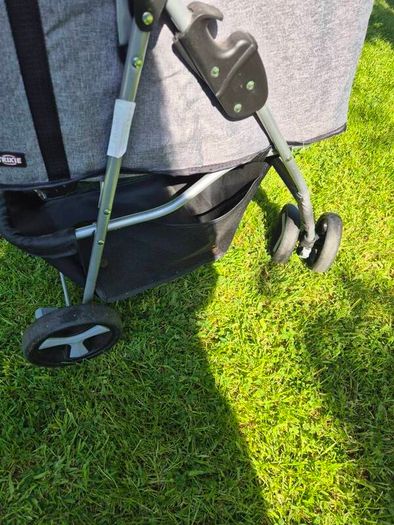 Trixie Grey Dog Buggy Stroller (Quick-Fold, Max 11kg)