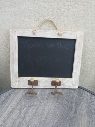 Rustic (Vintage) Chalkboard/2 Hooks