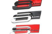 Car Metal S Line Logo Badge Emblems Decals Stickers For Audi Sline A3 A4 A6 A8 Q3 Q5 Q7 Q8 S3 S4 S5 S6 S7 B6 B7 B8 B9 C5 C6 C7