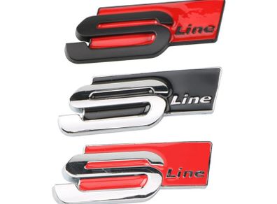 Car Metal S Line Logo Badge Emblems Decals Stickers For Audi Sline A3 A4 A6 A8 Q3 Q5 Q7 Q8 S3 S4 S5 S6 S7 B6 B7 B8 B9 C5 C6 C7