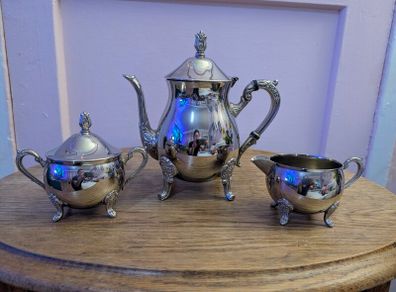 Three Piece Plated Tea Set