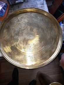 Beautiful Rare Old Very Large Brass Engraved Islamic Tray