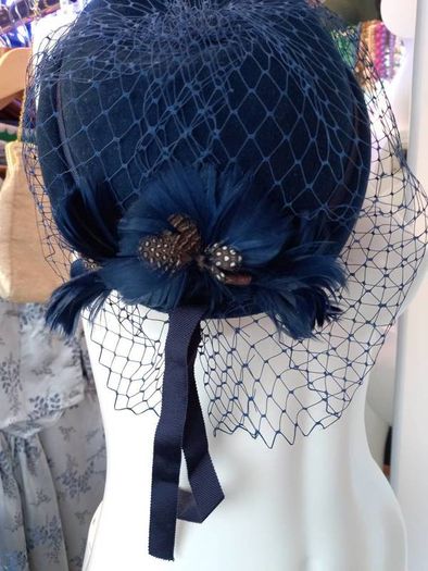 Fabulous Navy Blue Vintage Hat