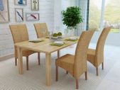 Dining Chairs 4 pcs Brown Natural Rattan