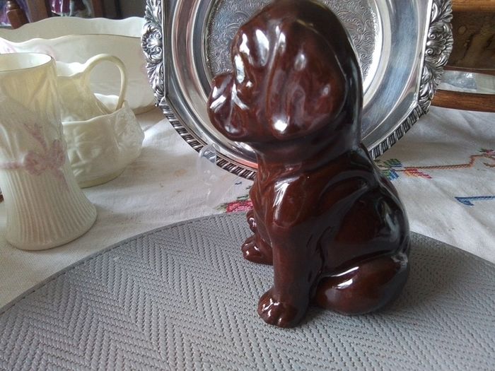 Brown Ceramic Dog Figurine