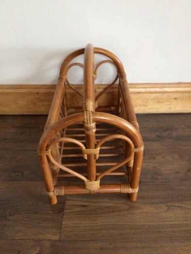 Bamboo Cane vintage 70s Magazine rack