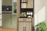 Kitchen cabinet with worktop and cable hole, modern kitchen chest with drawer