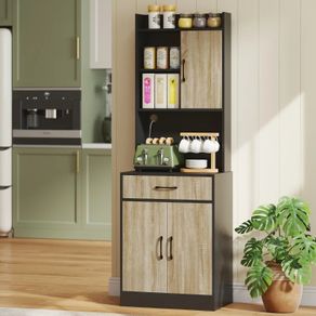 Kitchen cabinet with worktop and cable hole, modern kitchen chest with drawer