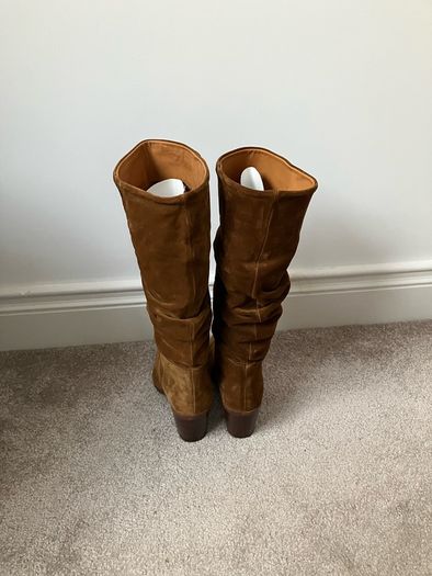 Suede slouch boots
