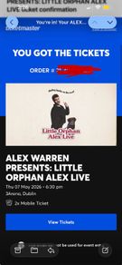 x2 Alex Warren Standing Tickets