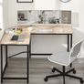 Corner Desk L Shaped Desk Sturdy Home Office PC Laptop Workstation Gaming Computer Desk Study Writing Table 128 x 108 x 75CM Easy to Assemble Simple Design Beige (FREE POSTAGE) Image 5