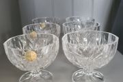 6x Crystal Stem Footed Dessert Dishes Ice Cream Bowls
