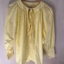 blouse LAutre Chose Yellow Cotton Blouse Size 42 Puff Sleeve Tie Neck Made in Italy Image 2
