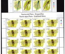 2009 Ireland Flora & Fauna Dragonflies Commemorative Stamps Sheetlet Plate 1A1A1A1A Mint Never Hinged (MNH)