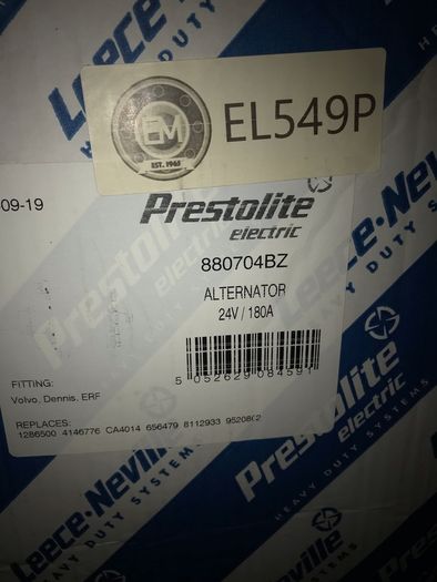 Alternator AC203RA 24v 180A For CAV Prestolite Volvo B10M