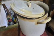vintage enamel bread bin