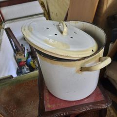 vintage enamel bread bin