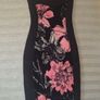 Black and pink floral bodycon dress  QUIZ Image 3