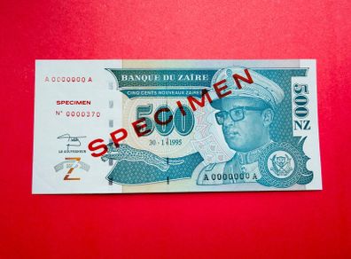 Zaire. 500  Zaires  1995  ( Specimen )  A0000000A  PICK  65AS  ( Uncirculated)