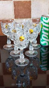 Set of 6 vintage Cristal d'Arques clear lead crystal wine or water goblet