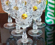 Set of 6 vintage Cristal d'Arques clear lead crystal wine or water goblet