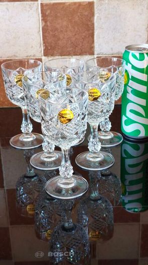 Set of 6 vintage Cristal d'Arques clear lead crystal wine or water goblet