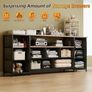 63 Tv Cabinet, Dresser for Bedroom with 11 Fabric Drawers, TV Stand with Power Socket for TVs up to 70", TV Units Image 4