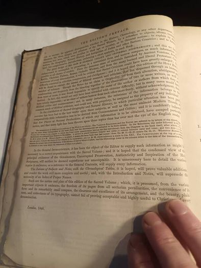 1846 Rare Miniature Quarto Bible