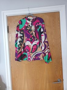 Gallery  Abstract  Colour Long Sleeved  Blouse.  Size.14