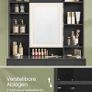 LED Dressing Table with Lighting, Mirror with LED, 2 Drawers Adjustable Shelves Black Ink 3 Colours with Adjustable Brightness Image 5