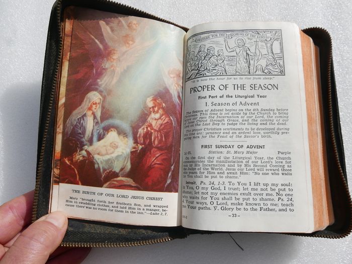 Vintage Saint Joseph Daily Missal Catholic Mass Prayer Book with Leather Cover