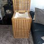Wooden lattice laundry basket Image 2