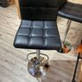 Black leather bar stools Image 2