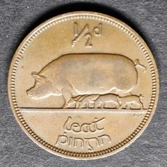 Ireland Excellent 1953 Half Penny Coin