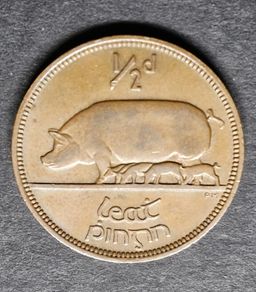 Ireland Excellent 1953 Half Penny Coin