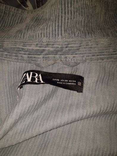 Zara blue corduroy shacket xs uk8-10