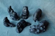 Inuit soapstone hand carved collection 6 pieces