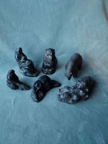 Inuit soapstone hand carved collection 6 pieces