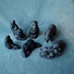 Inuit soapstone hand carved collection 6 pieces