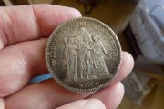 France 1877 A.5 Francs.90% Silver.Good Very Fine ++.