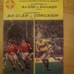 Vintage 1986 Munster Hurling Final Programme  Cork v Clare
