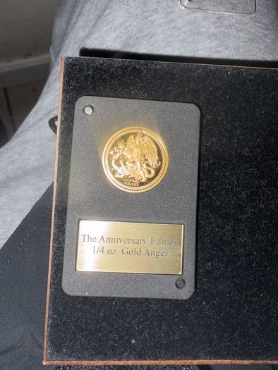 Gold 1/4 oz .999 Gold Angel anniversary edition coin